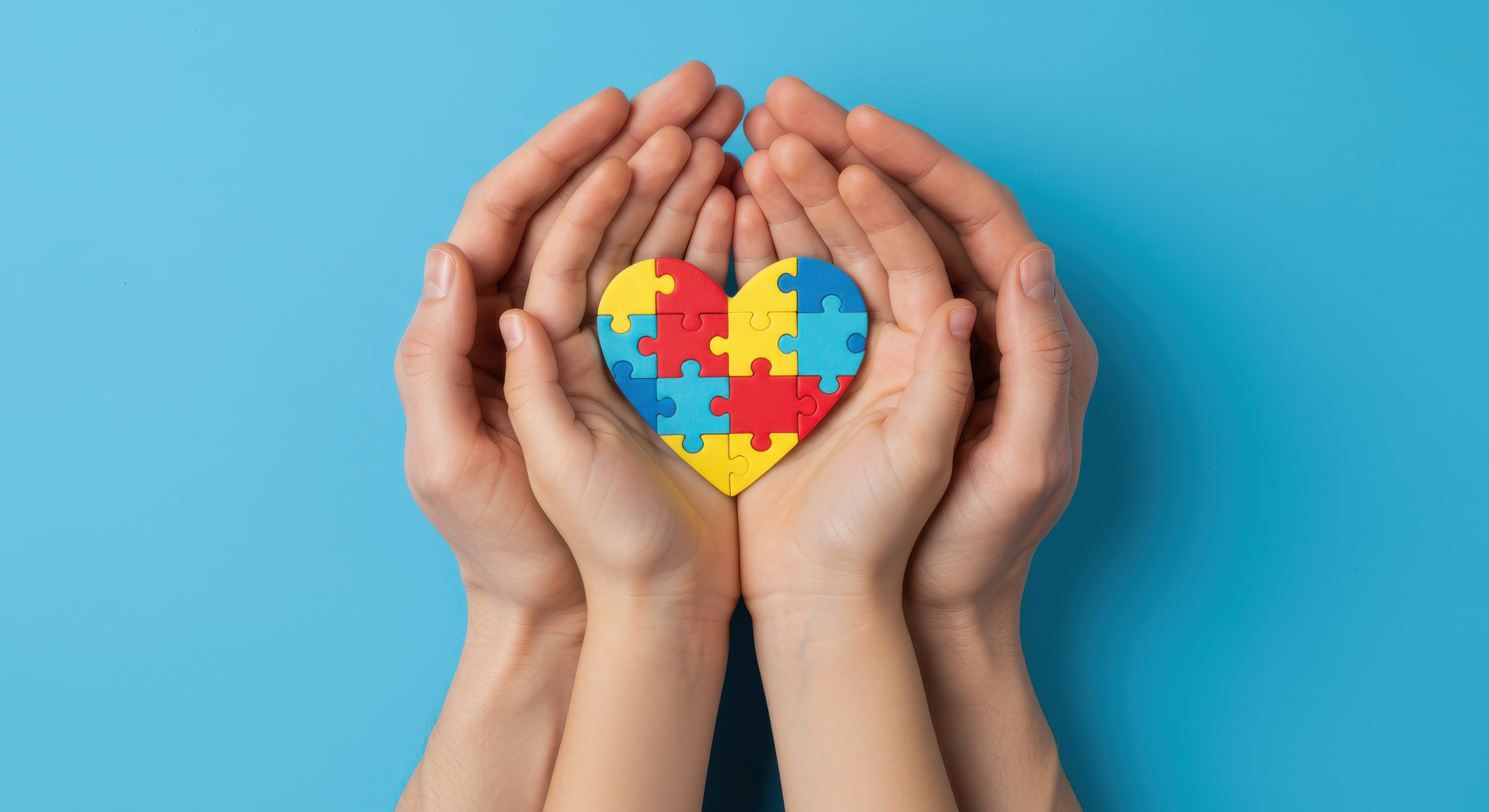 Hands holding jig-saw puzzle