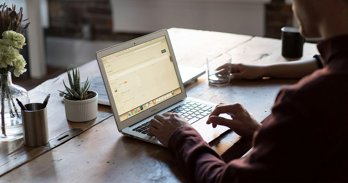Person using a laptop