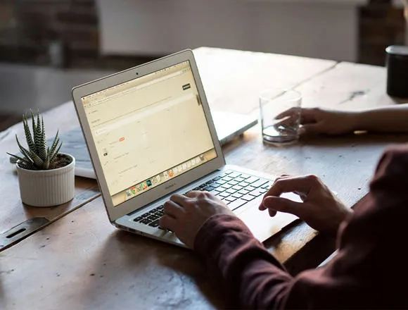 Person using a laptop