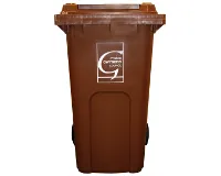 Brown garden waste bin