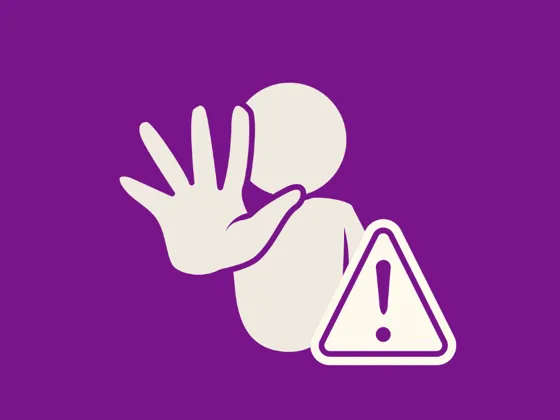 Animation of a hand signalling to stop